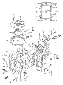 Suzuki DT6 & DT8  Twin Cylinder  Cylinder head gasket 11141-98130-000 (click for enlarged image)